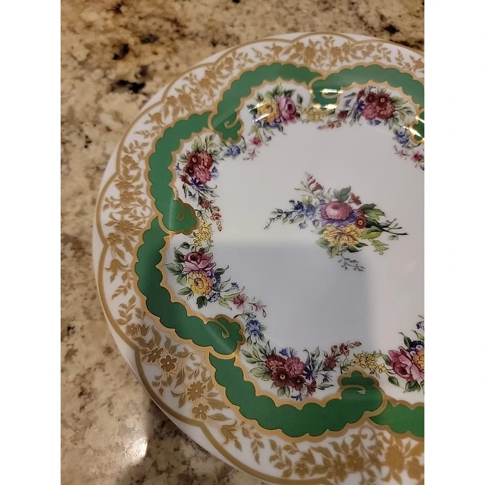 Andrea by Sadek COLLECTION SEVRES Floral Gold Gilded Salad Plate EXCELLENT 1996